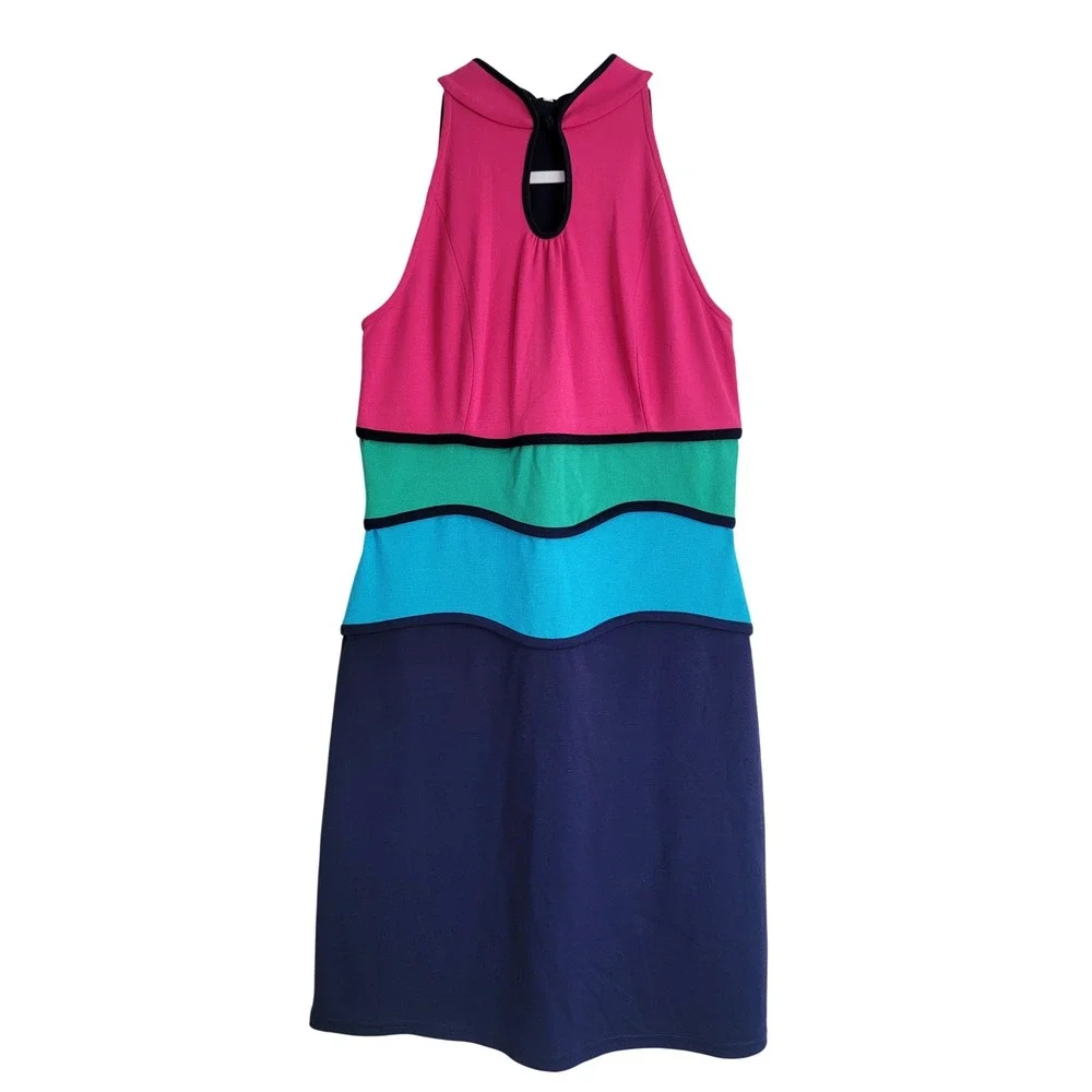 Lilly Pulitzer Colorblock Collared‎ Halter Neck Tiered Shift Marci Dress Small